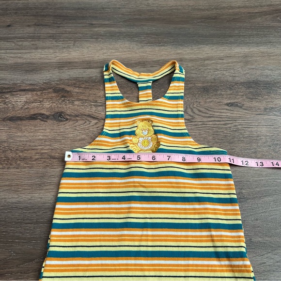 Care Bears Sunshine Bear Ribbed Cropped Tank Top Y2K Striped Size Small - Picture 8 of 8